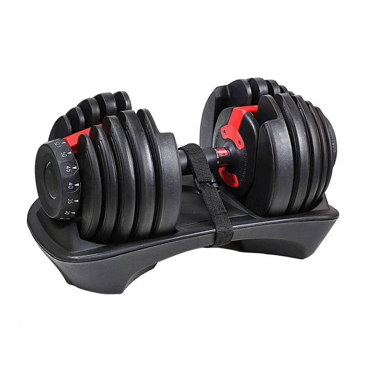 Adjustable Dumbbell Pair – Space-Saving 2–24 kg Set