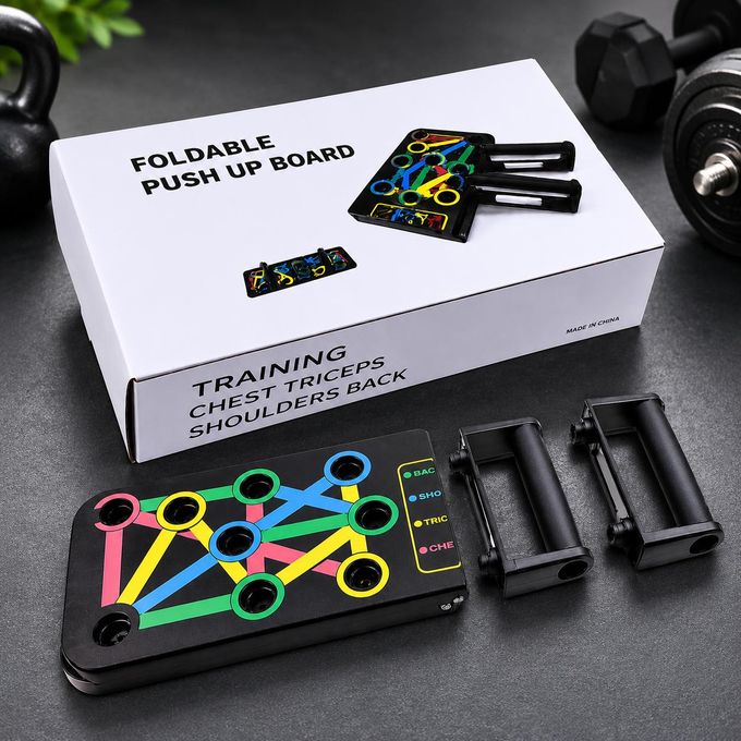 Foldable Push-Up Board – Multi-Angle Home Workout Trainer