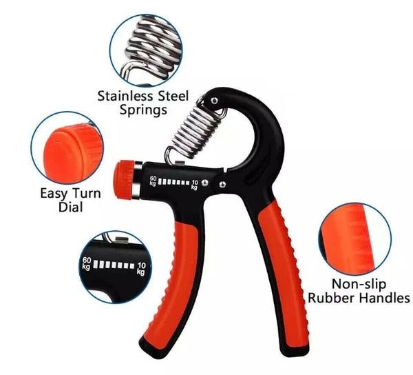 Hand Grip Strength Power Trainer Gripper Strengthener Adjustable Gym Exerciser - FitShock