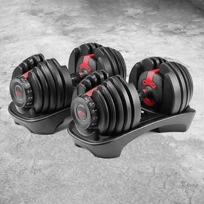 Adjustable Dumbbell Pair – Space-Saving 2–24 kg Set